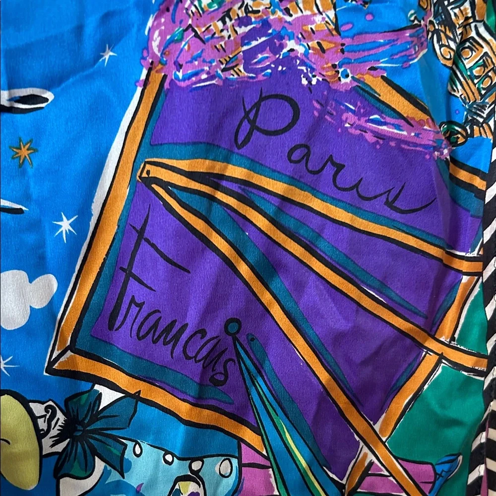 Oscar de la Renta Studio Multicolor Scarf *****has flaws***** Vintage - Picture 6 of 15